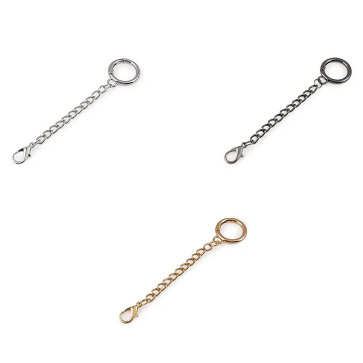 Karabińczyk metalowy z łańcuszkiem / ciemny nikiel / 20 mm / 1 szt / 940669