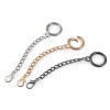 Karabińczyk metalowy z łańcuszkiem / ciemny nikiel / 20 mm / 1 szt / 940669