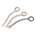 Karabińczyk metalowy z łańcuszkiem / nikiel / 20 mm / 1 szt / 940669