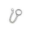 Karabińczyk metalowy z łańcuszkiem / nikiel / 20 mm / 1 szt / 940669