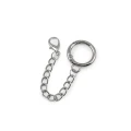 Karabińczyk metalowy z łańcuszkiem / nikiel / 20 mm / 1 szt / 940669