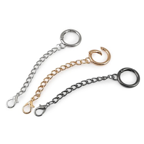 Karabińczyk metalowy z łańcuszkiem / złoto / 20 mm / 1 szt / 940669