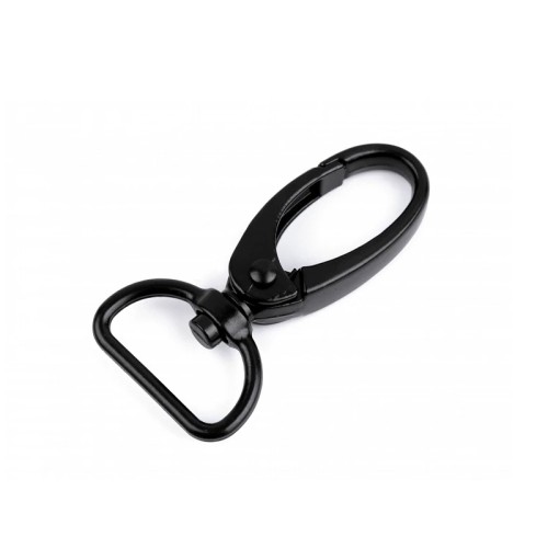 Karabińczyk metalowy 20 mm / 25 x 49 mm / czarny lakier /  2 szt / 800907