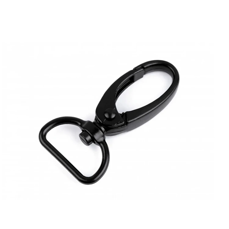 Karabińczyk metalowy 20 mm / 25 x 49 mm / czarny lakier /  2 szt / 800907