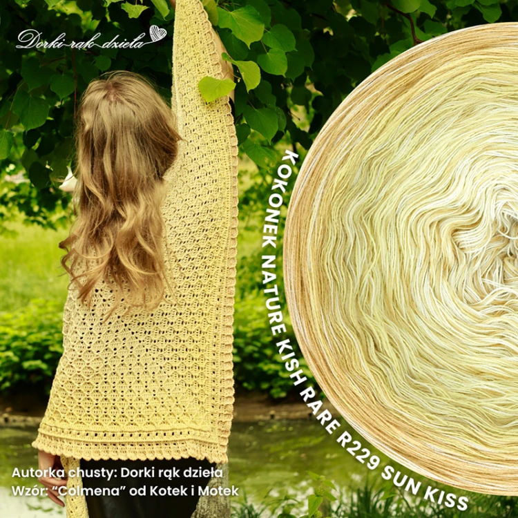 KOKONEK Nature Kish Rare R229 Sun Kiss - Biszkopt/rumianek/masełkowy/beza + 1 nitka biszkopt + 1 nitka beza