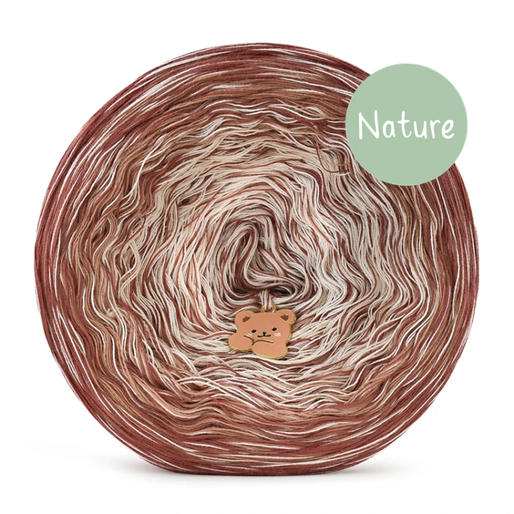 KOKONEK Nature Kish Rare R232 Terracotta Sand - Glina/kakao/beż/beza + 1 nitka glina + 1 nitka beza
