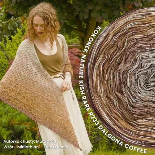 KOKONEK Nature Kish Rare R233 Dalgona Coffee - Brąz/masło orzechowe/ciemny beż/beza + 1 nitka brąz + 1 nitka beza