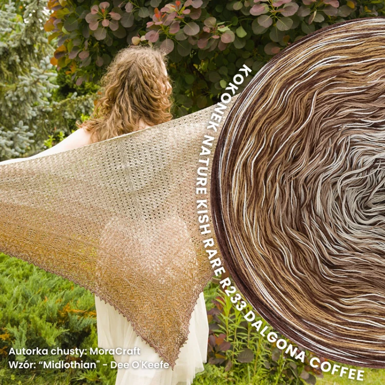 KOKONEK Nature Kish Rare R233 Dalgona Coffee - Brąz/masło orzechowe/ciemny beż/beza + 1 nitka brąz + 1 nitka beza