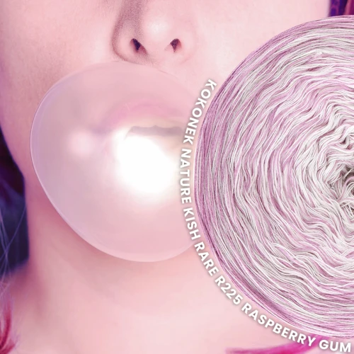 KOKONEK Nature Kish Rare R225 Raspberry Gum - Wrzos/perłowy róż/jasny róż/beza + 1 nitka wrzos + 1 nitka beza