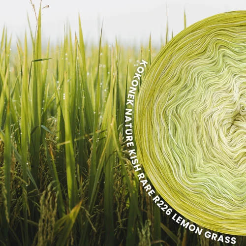 KOKONEK Nature Kish Rare R226 Lemon Grass - Awokado/wasabi/masełkowy/beza + 1 nitka awokado + 1 nitka beza