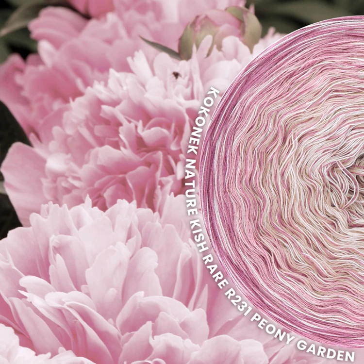 KOKONEK Nature Kish Rare R231 Peony Garden - Zgaszony róż/malinowy róż/brudny róż/beza + 1 nitka zgaszony róż + 1 nitka beza (id: 42391)