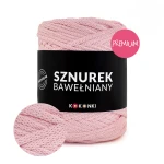 PREMIUM sznurek bawełniany by KOKONKI 5mm / rolka 100m / 532 baby róż