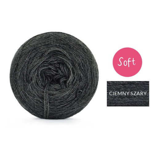 KOKONEK_Mono Soft jeden kolor - ciemny szary / 3 nitki / 1000m / 200 g - GOTOWY