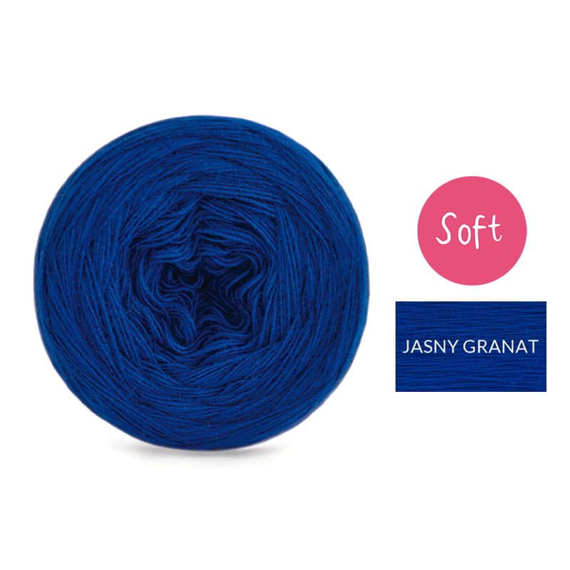 KOKONEK_Mono Soft jeden kolor - jasny granat / 3 nitki / 1000m / 200 g - GOTOWY