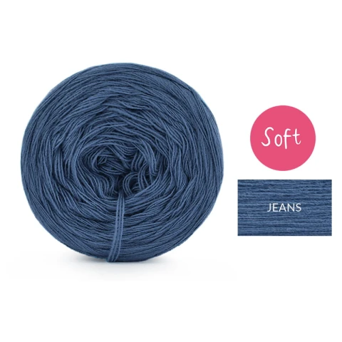 KOKONEK_Mono Soft jeden kolor - jeans / 3 nitki / 1000m / 200 g - GOTOWY
