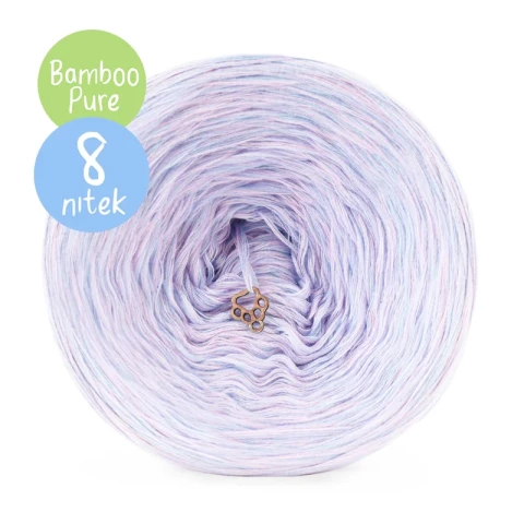 KOKONEK Bamboo Pure Melange 01 - Błękit x 4/jasny róż x 4 / 8 nitek / 1200 m / 240 g - GOTOWY