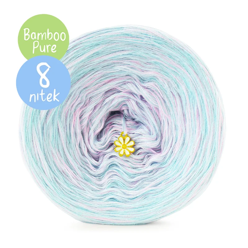 KOKONEK Bamboo Pure Melange 02 - Patyna x 4/jasny róż 4 / 8 nitek / 1200 m / 240 g - GOTOWY