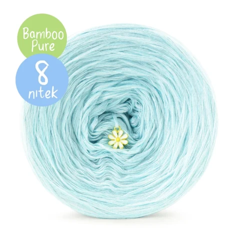 KOKONEK Bamboo Pure Melange 03 - Patyna x 4/jasny szary x 4 / 8 nitek / 1200 m / 240 g - GOTOWY