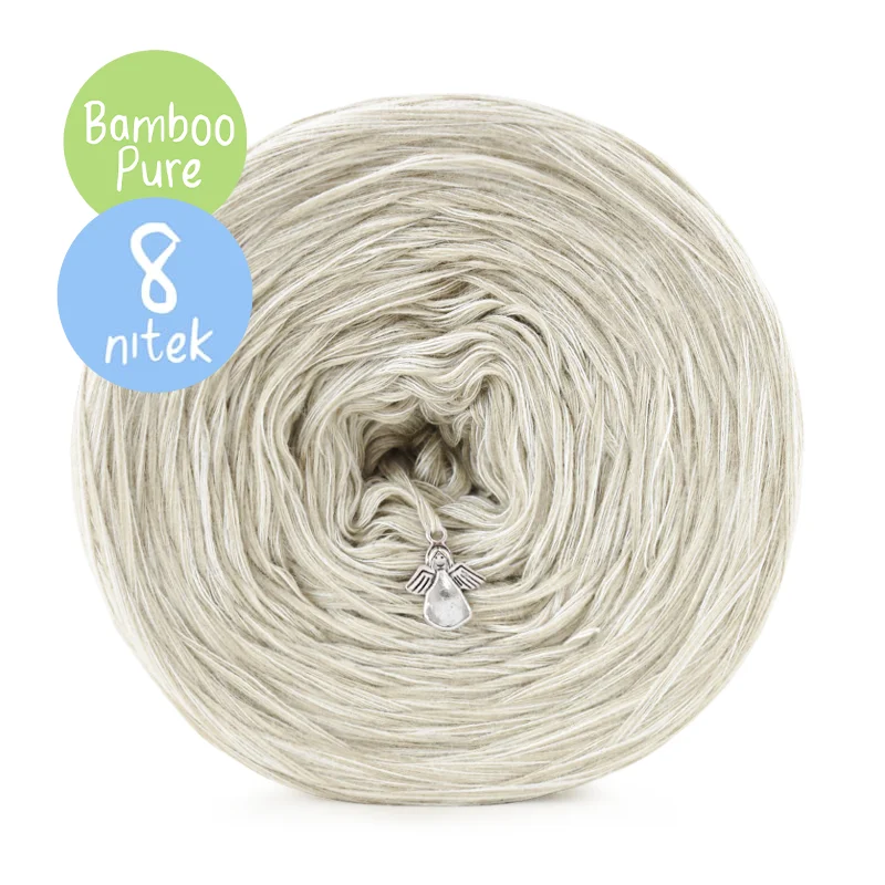 KOKONEK Bamboo Pure Melange 04 - Popielaty x 4/migdał x 4 / 8 nitek / 1200 m / 240 g - GOTOWY