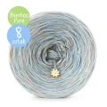KOKONEK Bamboo Pure Melange 05 - Ciemny beż x 3 / biel x 2 / denim x 3 / 8 nitek / 1200 m / 240 g - GOTOWY