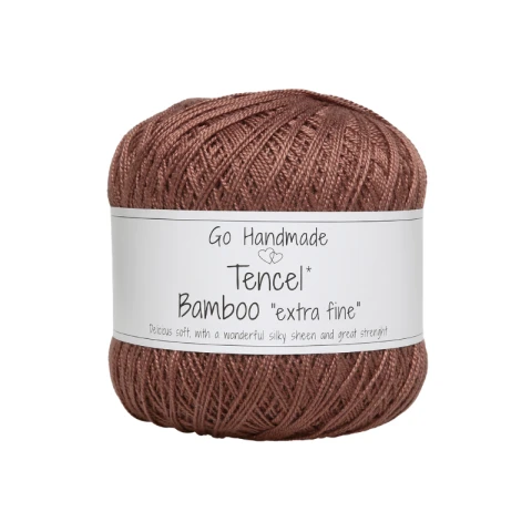 Włóczka Go Handmade Tencel Bamboo "extra fine" 17734 / karmelowy brąz