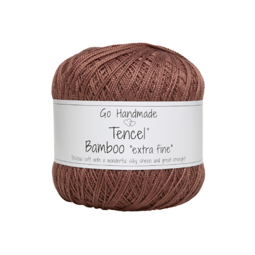 Włóczka Go Handmade Tencel Bamboo "extra fine" 17734 / karmelowy brąz