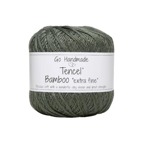 Włóczka Go Handmade Tencel Bamboo "extra fine" 17735 / zgaszona zieleń