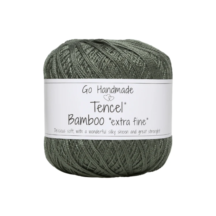 Włóczka Go Handmade Tencel Bamboo "extra fine" 17735 / zgaszona zieleń