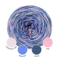 KOKONEK_Melanż Soft R234 - Pudrowy róż/niebieski/jeans/róż / 4 nitki / 375 m / 100 g - GOTOWY