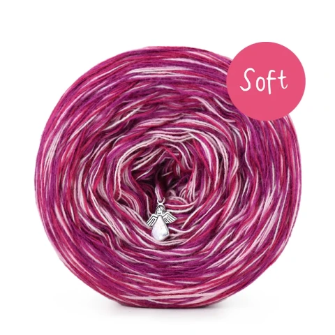 KOKONEK_Melanż Soft R237 - Róż/piwonia/jeżyna/pastelowy róż / 4 nitki / 375 m / 100 g - GOTOWY