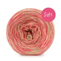 KOKONEK_Melanż Soft R239 - Matcha/koral/budyń/arbuz / 4 nitki / 375 m / 100 g - GOTOWY