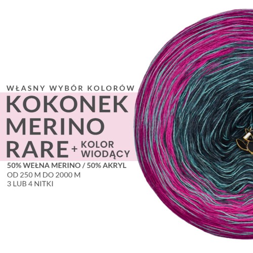 KOKONEK Rare Merino własny wybór kolorów + kolor wiodący
