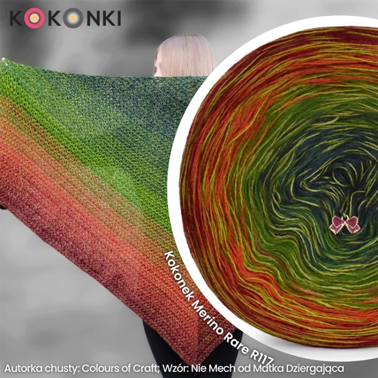 Autorka chusty: Colours of Craft - Agnieszka Kamińska; Wzór: Nie Mech od Matka Dziergająca