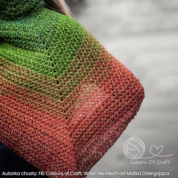 Autorka chusty: Colours of Craft - Agnieszka Kamińska; Wzór: Nie Mech od Matka Dziergająca