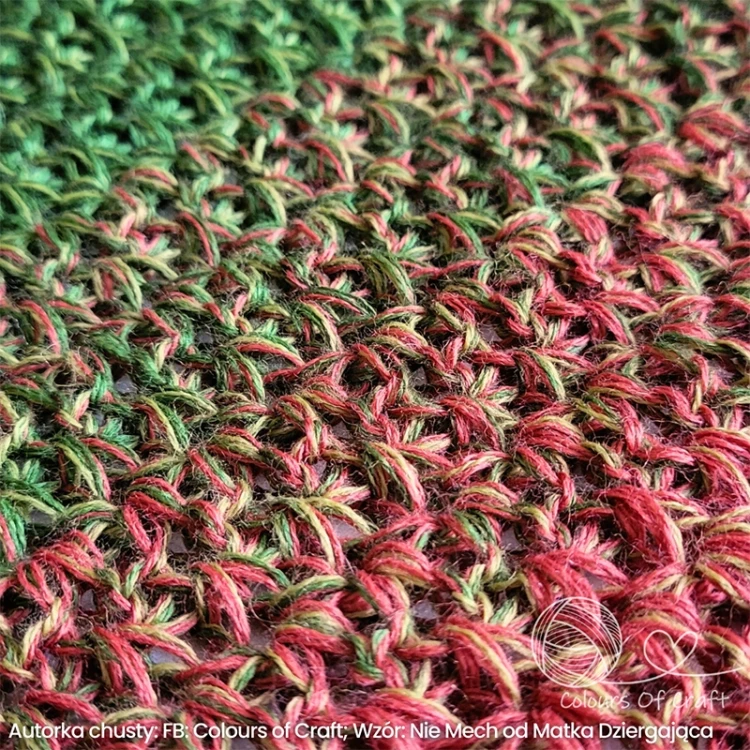 Autorka chusty: Colours of Craft - Agnieszka Kamińska; Wzór: Nie Mech od Matka Dziergająca