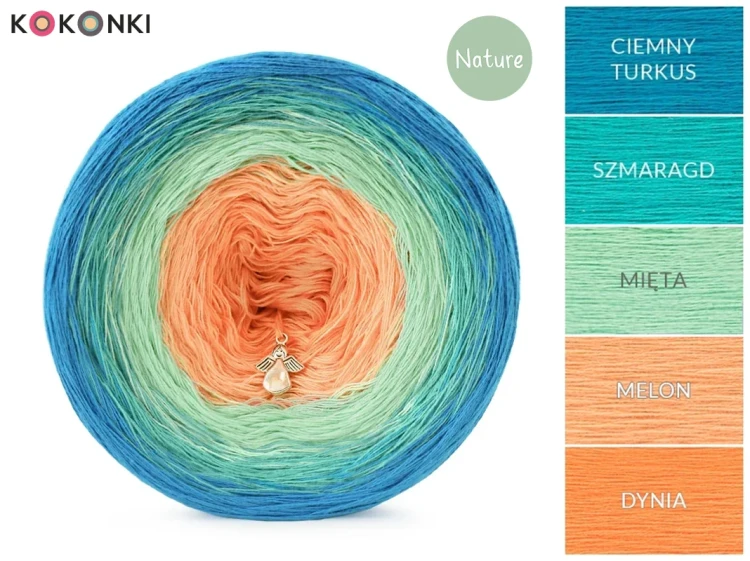 KOKONEK Nature NT015 Juice - Ciemny turkus/szmaragd/mięta/melon/dynia