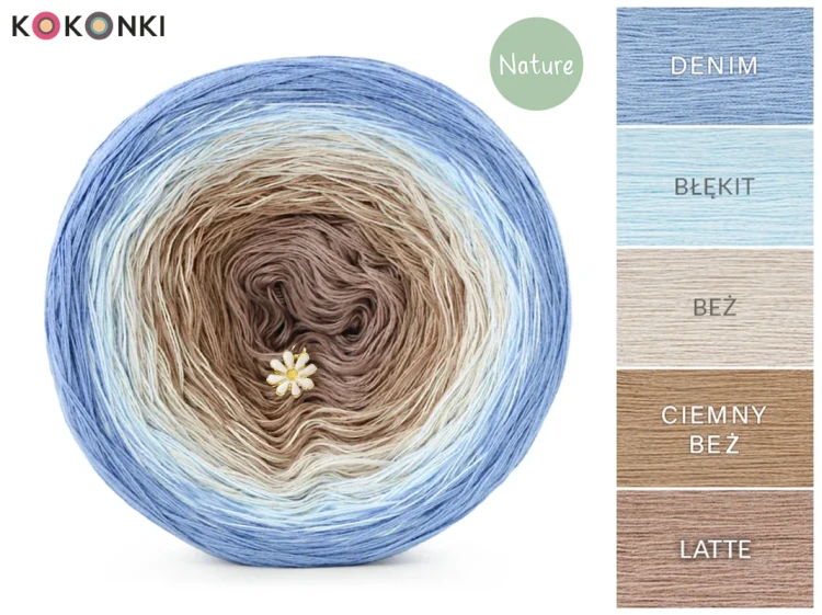 KOKONEK Nature NT583 Blueberry Waffle - Denim/błękit/beż/ciemny beż/latte