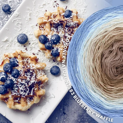KOKONEK Nature NT583 Blueberry Waffle - Denim/błękit/beż/ciemny beż/latte