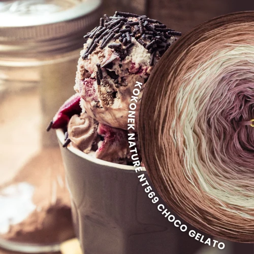 KOKONEK Nature NT569 Choco gelato - Brąz/kakao/migdał/brudny róż/blady fiolet