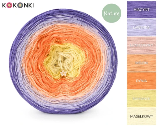 KOKONEK Nature NT588 Letni zmierzch - Hiacynt/lawenda/łososiowy/melon/dynia/rumianek/masełkowy