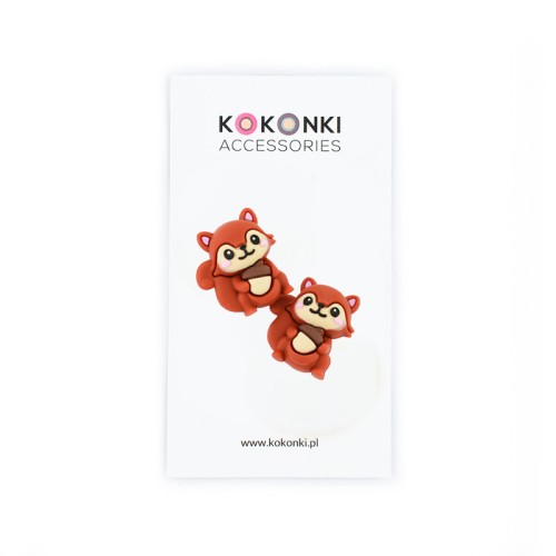 Stopery do drutów Kokonki Accessories / wiewiórka / 2 szt