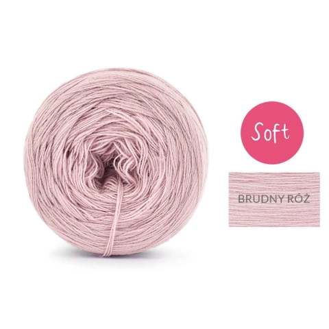 KOKONEK_Mono Soft - brudny róż/ 3 nitki / 250 m / 50 g - GOTOWY 