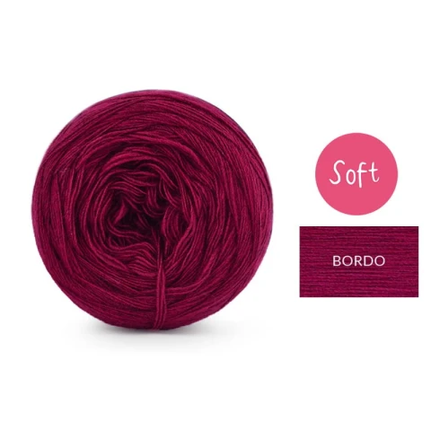 KOKONEK_Mono Soft - bordo/ 3 nitki / 900 m / 180 g - GOTOWY 