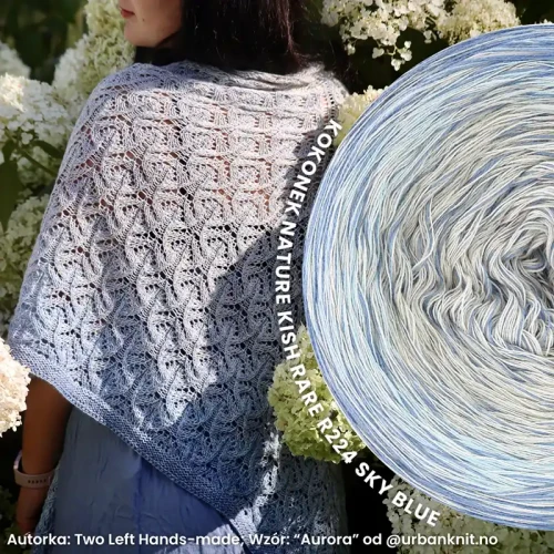 Autorka: Two Left Hands-made; Wzór: “Aurora” od @urbanknit.no; Druty: 3 mm