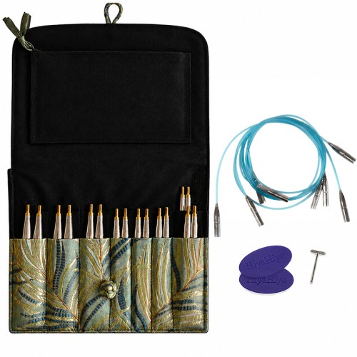 Zestaw drutów wymiennych HiyaHiya Sharp Premium Plus Large 5&amp;quot; / 5.5 - 10.0 mm / etui liście oliwka - OSTRE