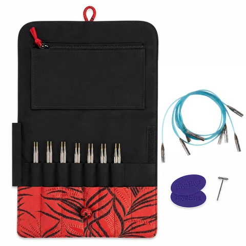 Zestaw drutów wymiennych HiyaHiya Sharp Standard Small 4" / 2.75 - 5 mm / etui  czerwone liście - OSTRE