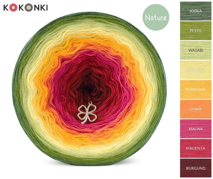 KOKONEK Nature NT589 Rabatka u babci - Jodła/pesto/wasabi/rumianek/kurkuma/dynia/malina/magenta/burgund