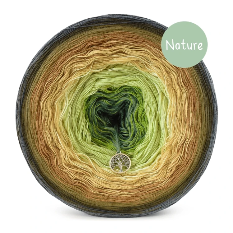 KOKONEK Nature NT593 W sam las - Ciemny szary/khaki/ciemna oliwka/masło orzechowe/biszkopt/masełkowy/wasabi/pesto/jodła