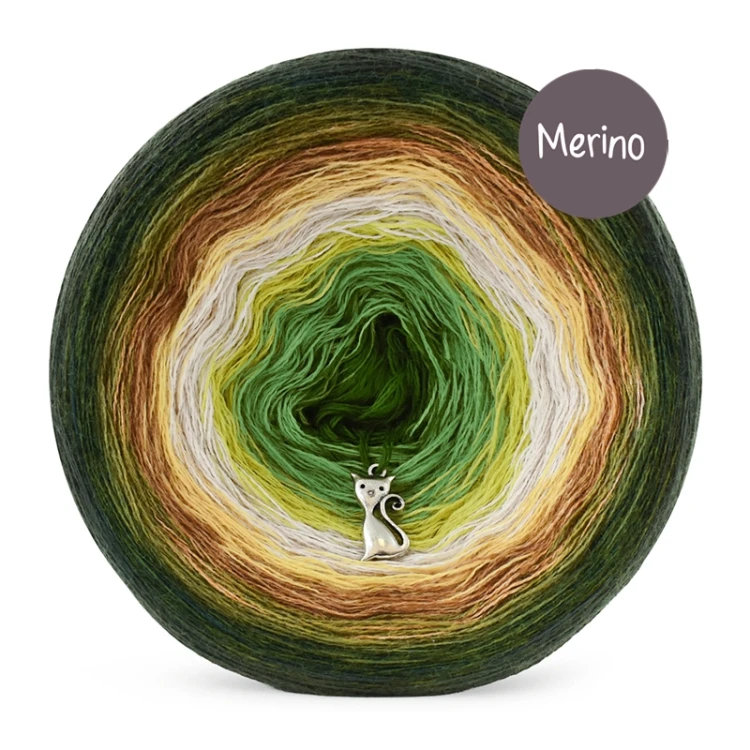 KOKONEK Merino 878 W sam las - Ciemne khaki/khaki melanż/guacalome/karmel melanż/ptysiowy/jasny beż/limetka/jasna zieleń/paproć