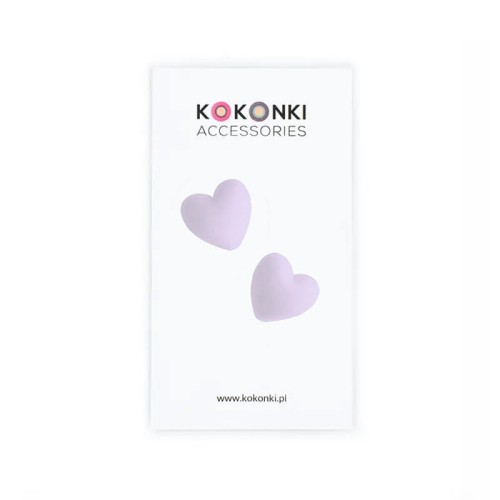 Stopery do drutów Kokonki Accessories / serduszko / lawenda / 2 szt